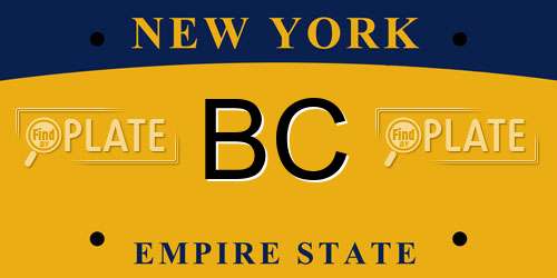 BC New York License Plate