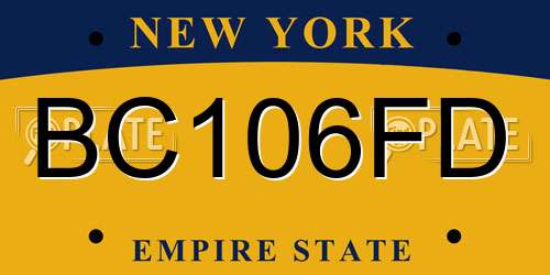 BC106FD New York License Plate