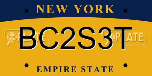 BC2S3T New York License Plate