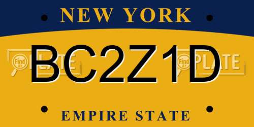 BC2Z1D New York License Plate
