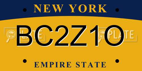 BC2Z1O New York License Plate