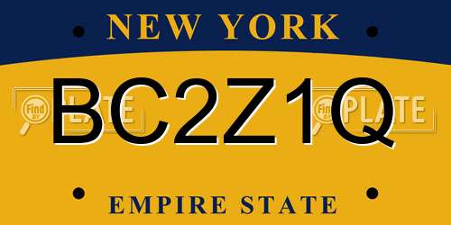 BC2Z1Q New York License Plate