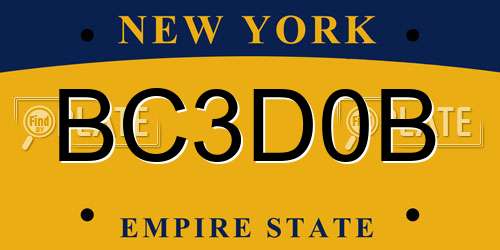 BC3D0B New York License Plate