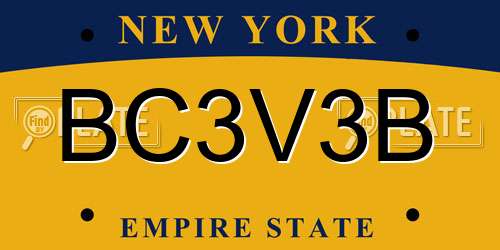 BC3V3B New York License Plate