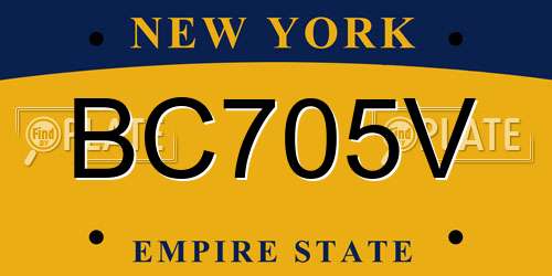 BC705V New York License Plate
