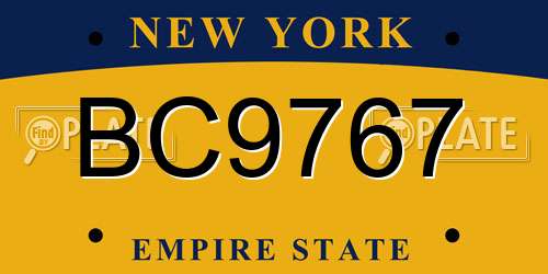 BC9767 New York License Plate