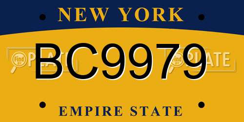 BC9979 New York License Plate