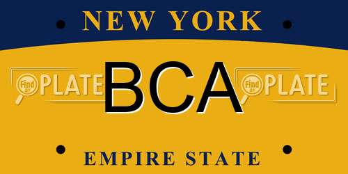 BCA New York License Plate