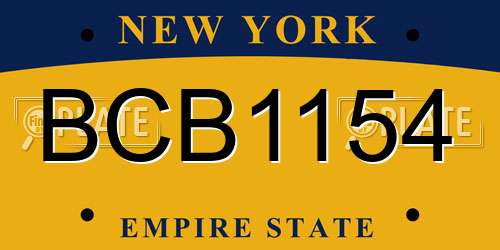 BCB1154 New York License Plate