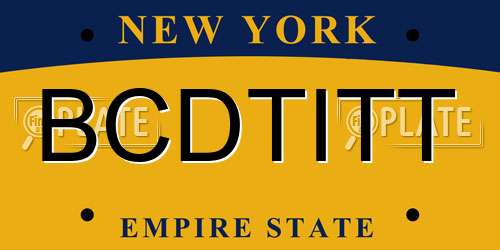 BCDTITT New York License Plate