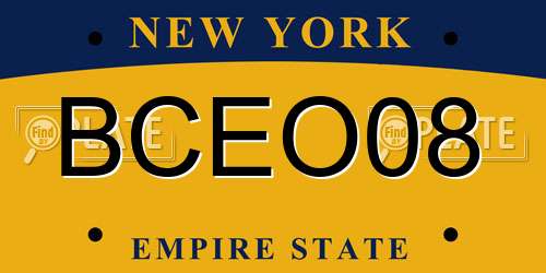 BCEO08 New York License Plate
