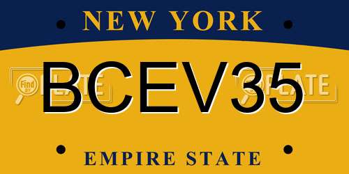 BCEV35 New York License Plate