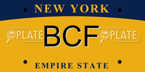 BCF New York License Plate