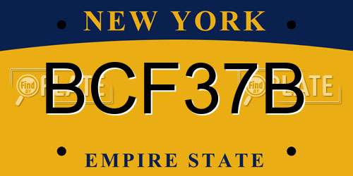 BCF37B New York License Plate