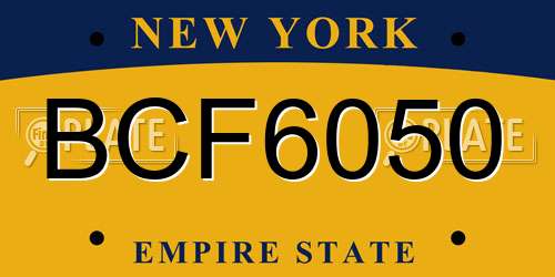 BCF6050 New York License Plate