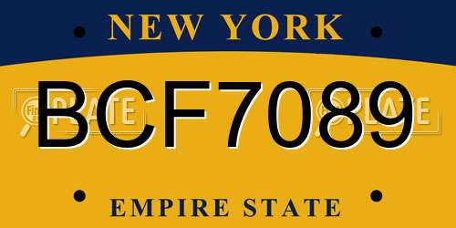 BCF7089 New York License Plate
