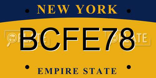 BCFE78 New York License Plate