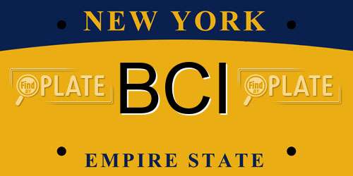 BCI New York License Plate