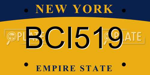 BCI519 New York License Plate