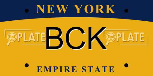 BCK New York License Plate