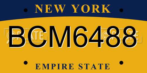 BCM6488 New York License Plate