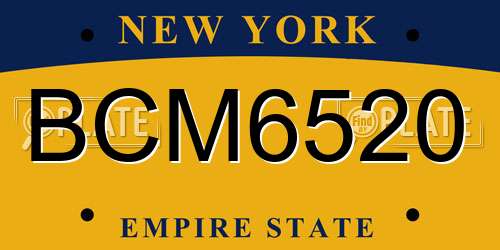 BCM6520 New York License Plate