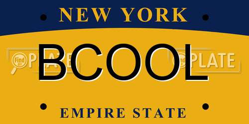 BCOOL New York License Plate