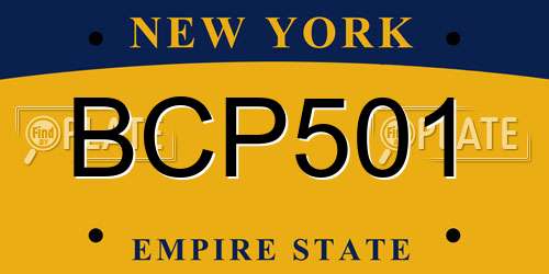 BCP501 New York License Plate