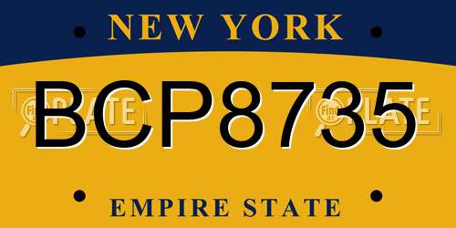 BCP8735 New York License Plate
