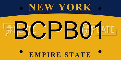 BCPB01 New York License Plate