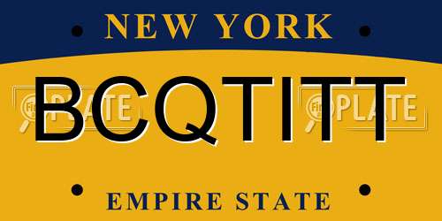 BCQTITT New York License Plate