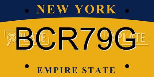 BCR79G New York License Plate