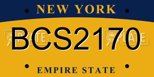 BCS2170 New York License Plate