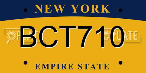 BCT710 New York License Plate