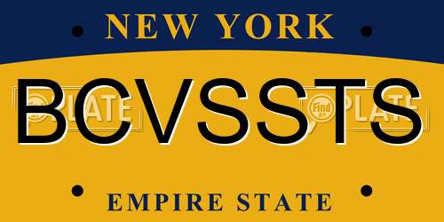 BCVSSTS New York License Plate