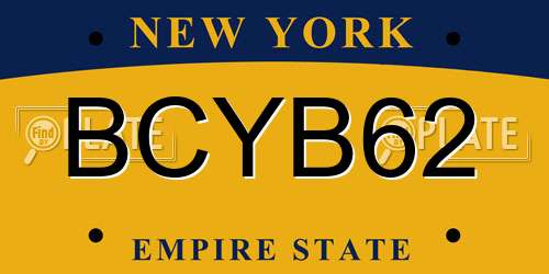 BCYB62 New York License Plate