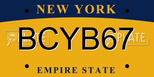 BCYB67 New York License Plate