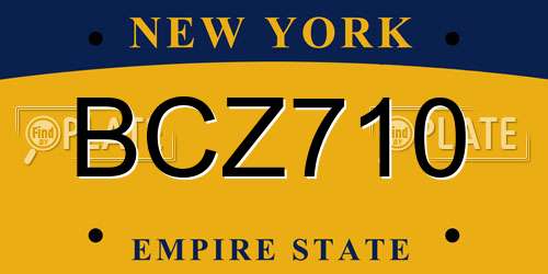 BCZ710 New York License Plate