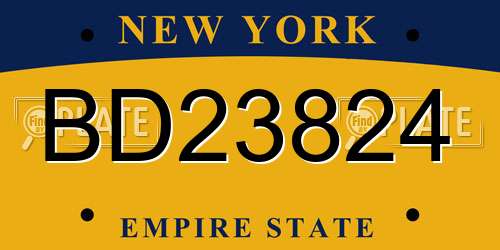 BD23824 New York License Plate