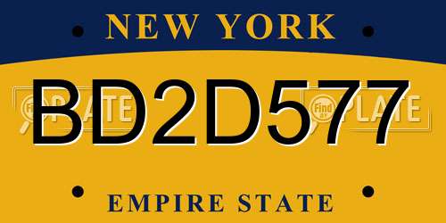 BD2D577 New York License Plate