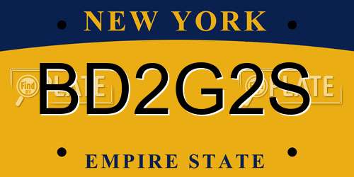 BD2G2S New York License Plate