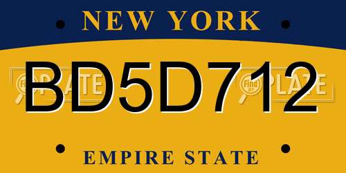 BD5D712 New York License Plate