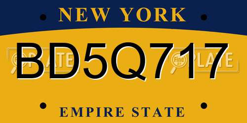 BD5Q717 New York License Plate