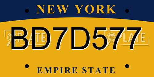 BD7D577 New York License Plate