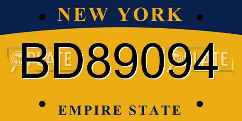 BD89094 New York License Plate