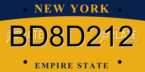 BD8D212 New York License Plate