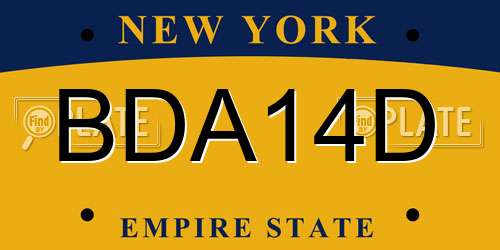 BDA14D New York License Plate