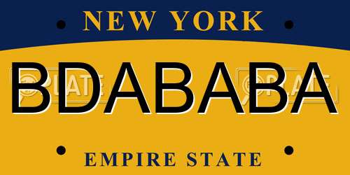 BDABABA New York License Plate