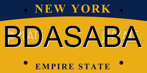 BDASABA New York License Plate