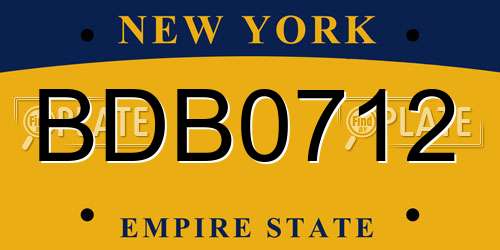 BDB0712 New York License Plate